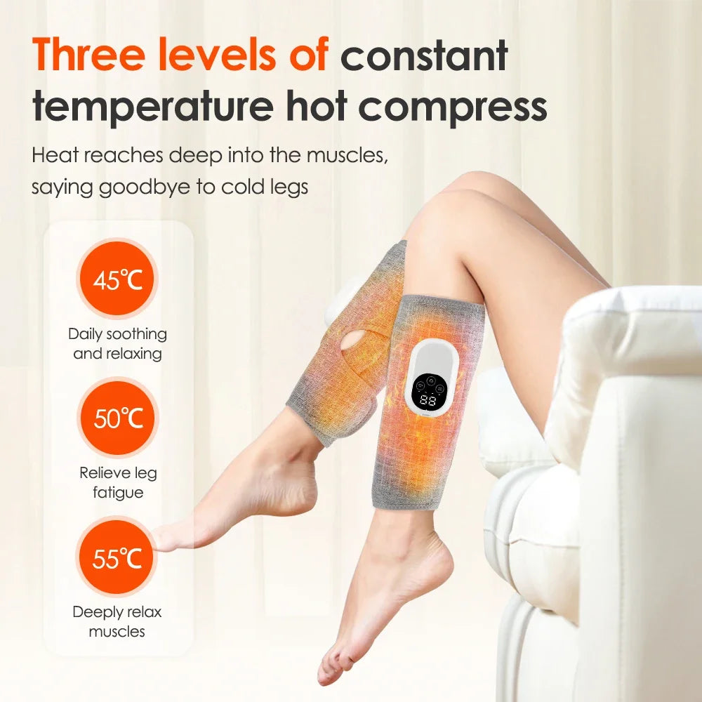 JianYouCare Portable Air Compression Leg Calf Massager Household Hot Compress Muscle Relaxation Promote Blood Circulation Relief