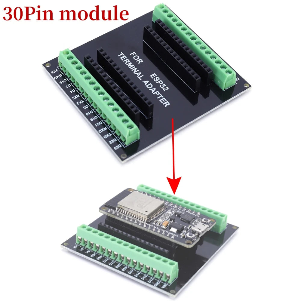 لوحة تطوير ESP32 وحدة واي فاي لاسلكية وبلوتوث واستهلاك طاقة منخفض للغاية ثنائي النواة 30 دبوسًا ESP32-WROOM-32S 32D ESP 32