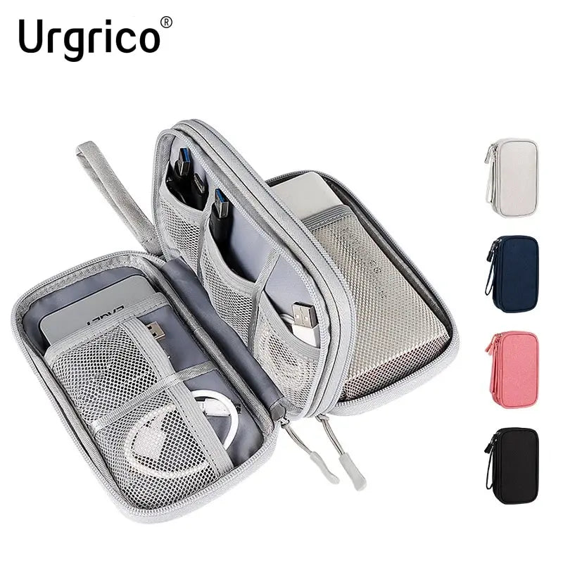 Data Cable Storage Bag Waterproof Portable Carry Case Multi-Layers Storage Bag Travel Organizer Bag for Cable Cord USB Charger