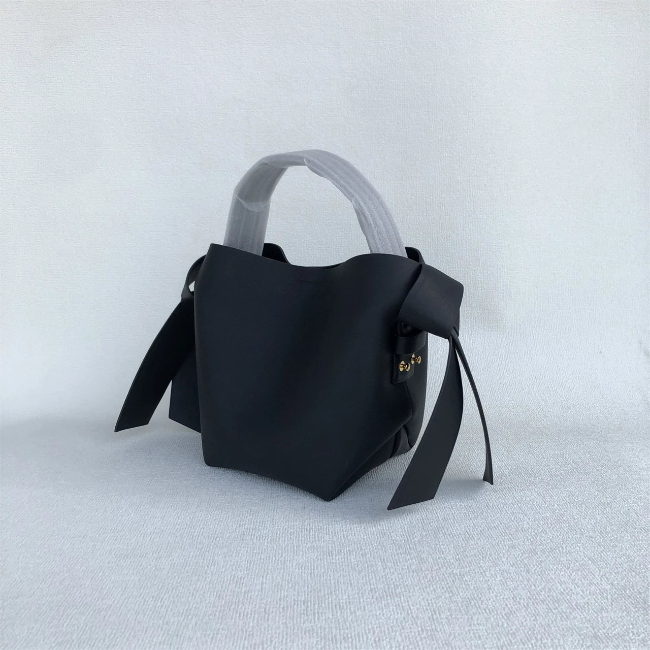 ACstudios musubi women's genuine leather bow commuter simple shoulder crossbody handbag bucket bag