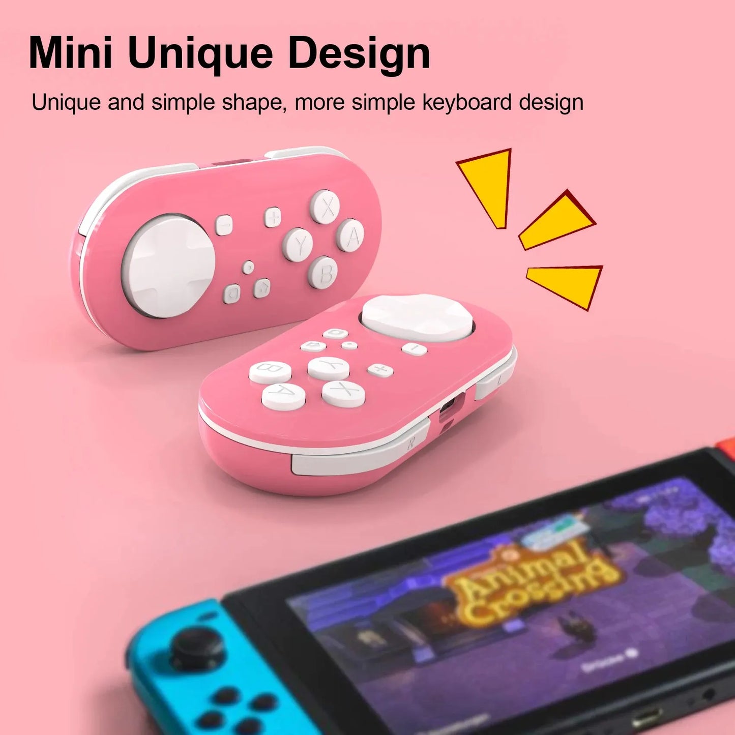 LinYuvo Meteor Light Key Chain Sized Mini Wireless Controller for Switch&Lite&OLED, PC, Android &MacOS with LED Lights KS54