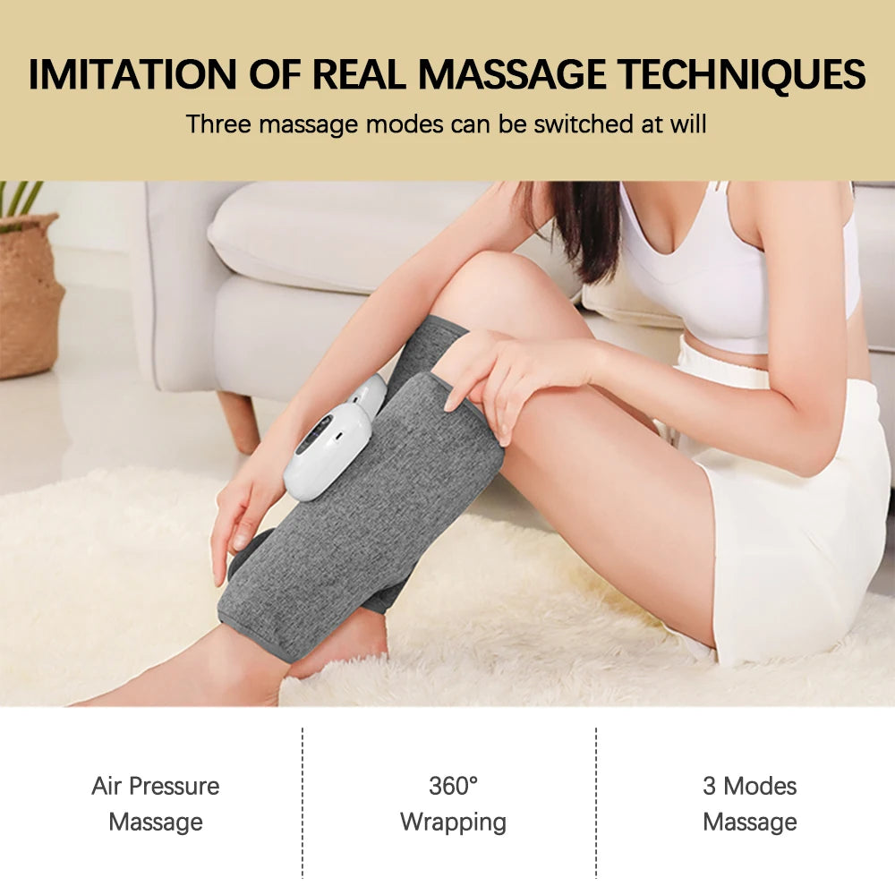 JianYouCare Portable Air Compression Leg Calf Massager Household Hot Compress Muscle Relaxation Promote Blood Circulation Relief