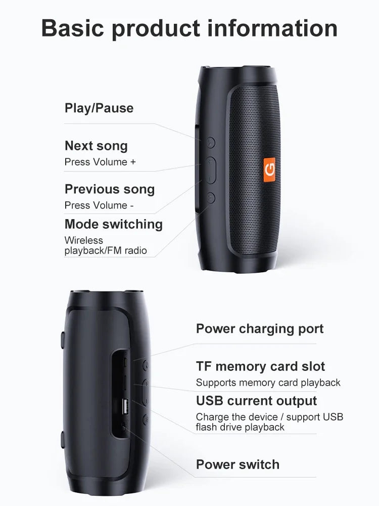 مكبر صوت TF USB Bluetooth مكبر صوت مزدوج ستيريو خارجي Tfusb تشغيل FM بث صوتي مكبر صوت محمول لاسلكي