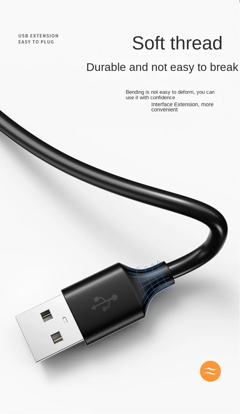 كابل تمديد USB كابلات تمديد USB 2.0 لأجهزة الكمبيوتر المحمولة الذكية وأجهزة التلفزيون وأجهزة Xbox وكابل تمديد USB 2.0 صغير وسريع وكابل بيانات سريع