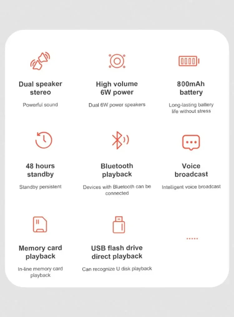 مكبر صوت TF USB Bluetooth مكبر صوت مزدوج ستيريو خارجي Tfusb تشغيل FM بث صوتي مكبر صوت محمول لاسلكي