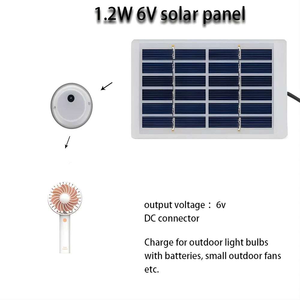 Solar Panel 1.2W 6V Mini USB Monocrystalline Solar Panel Power Module Charger Outdoor Polycrystalline DIY with 118.27 inch Cable