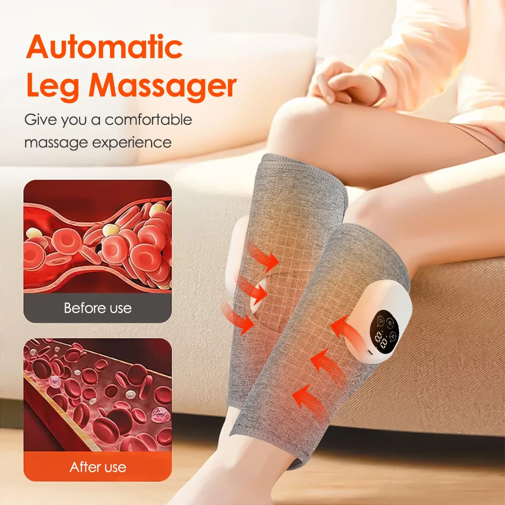 JianYouCare Portable Air Compression Leg Calf Massager Household Hot Compress Muscle Relaxation Promote Blood Circulation Relief