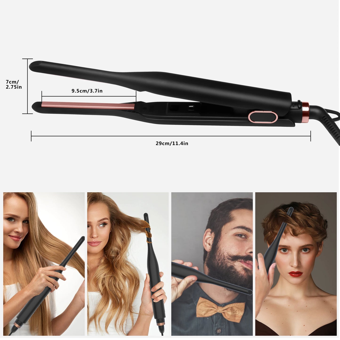 Small Flat Iron for Short Hair Pencil Flat Iron Mini Hair Straightener Tiny Hair Straightening Iron Ceramic Beard Straightener