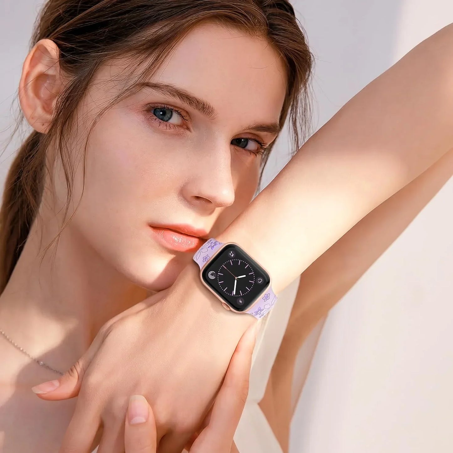 حزام منقوش لساعة Apple Watch Band 40 مم 44 مم 41 مم 49 مم 45 مم 38 مم 42 مم سوار سيليكون لسلسلة iwatch 9 7 se 6 5 4 8 ultra