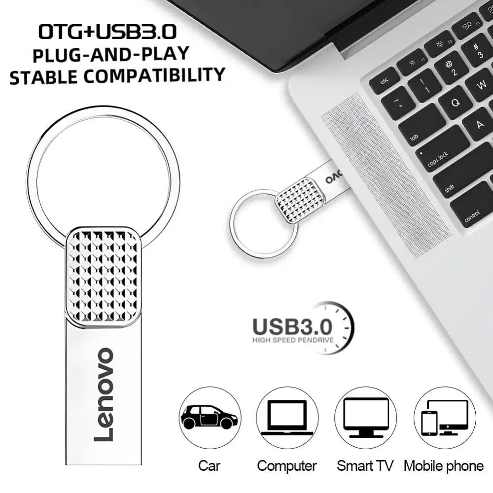 محرك أقراص فلاش USB 2 تيرابايت 512 جيجابايت من لينوفو USB 3.0 معدني محرك أقراص USB 1 تيرابايت Type C عالي السرعة محرك أقراص فلاش صغير 128 جيجابايت للهاتف