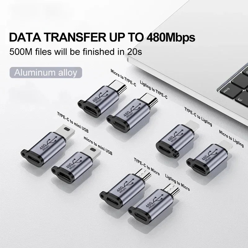 محول موصل TypeC أنثى إلى Mini USB/Type C أنثى إلى Micro USB/Micro USB أنثى إلى Type C/Micro USB أنثى إلى Mini USB