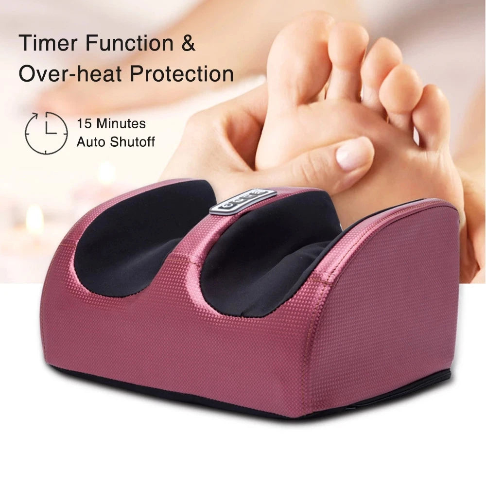 Electric Foot Massager Shiatsu Kneading Deep Tissue Relax Heated Roller Calf Pain Relief Fatigue Muscles Vibrator Machine Health