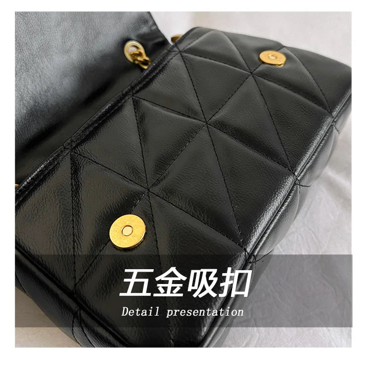 Luxury Fashion Women's Chain Handbag PU Leather Girls Shoulder Messenger Bag Brand lightweight Commuting Bag Tassel Square Bag